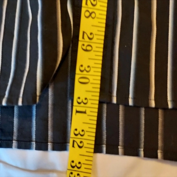 Michael Kors Long Sleeve Button Down Shirt Black w/ White & Blue Stripes Men's L - Picture 5 of 6